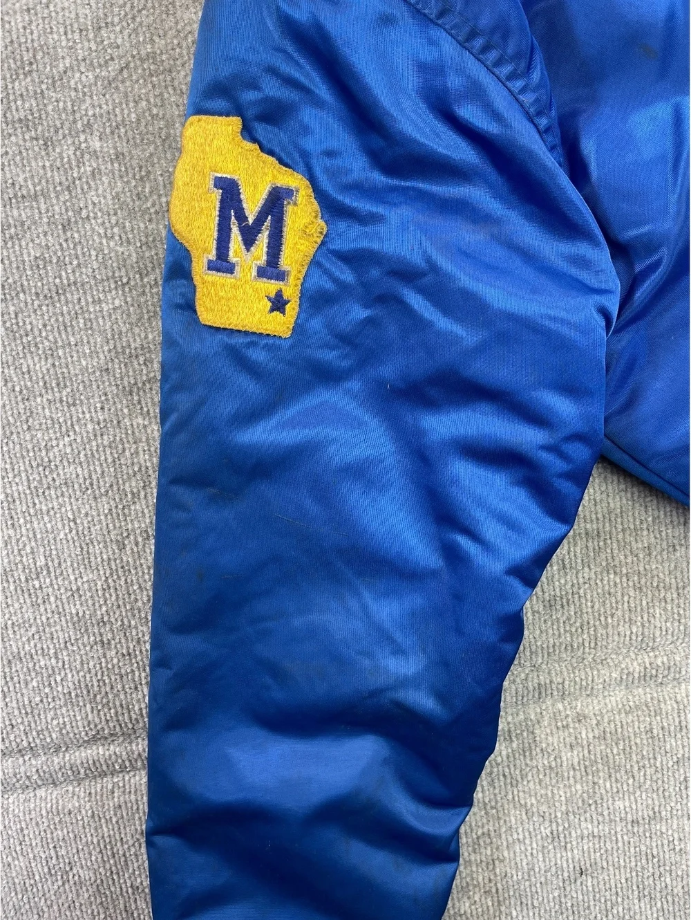Vintage Milwaukee Brewers Starter Satin Jacket Size Large Blue MLB Bomber Snap
